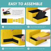 COZY KISS Dog Stairs with Storage, 16.7" H Wider Dog Steps - Yellow / 4 / 38.1x17x22 inch - image 4