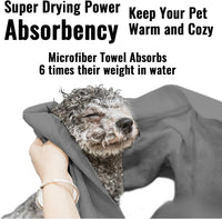 Puomue 2 Pack Microfiber Dog Towels for Drying Dogs - Grey / 40 x 23.6 inches - 3 Pack - image 2