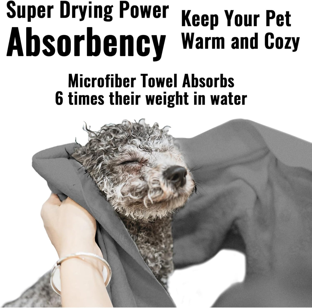 Puomue 2 Pack Microfiber Dog Towels for Drying Dogs - Grey / 40 x 23.6 inches - 3 Pack - image 2