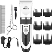 oneisall Dog Clippers Low Noise Grooming Kit for Dogs Cats Pets – Essentials for Dogs - White