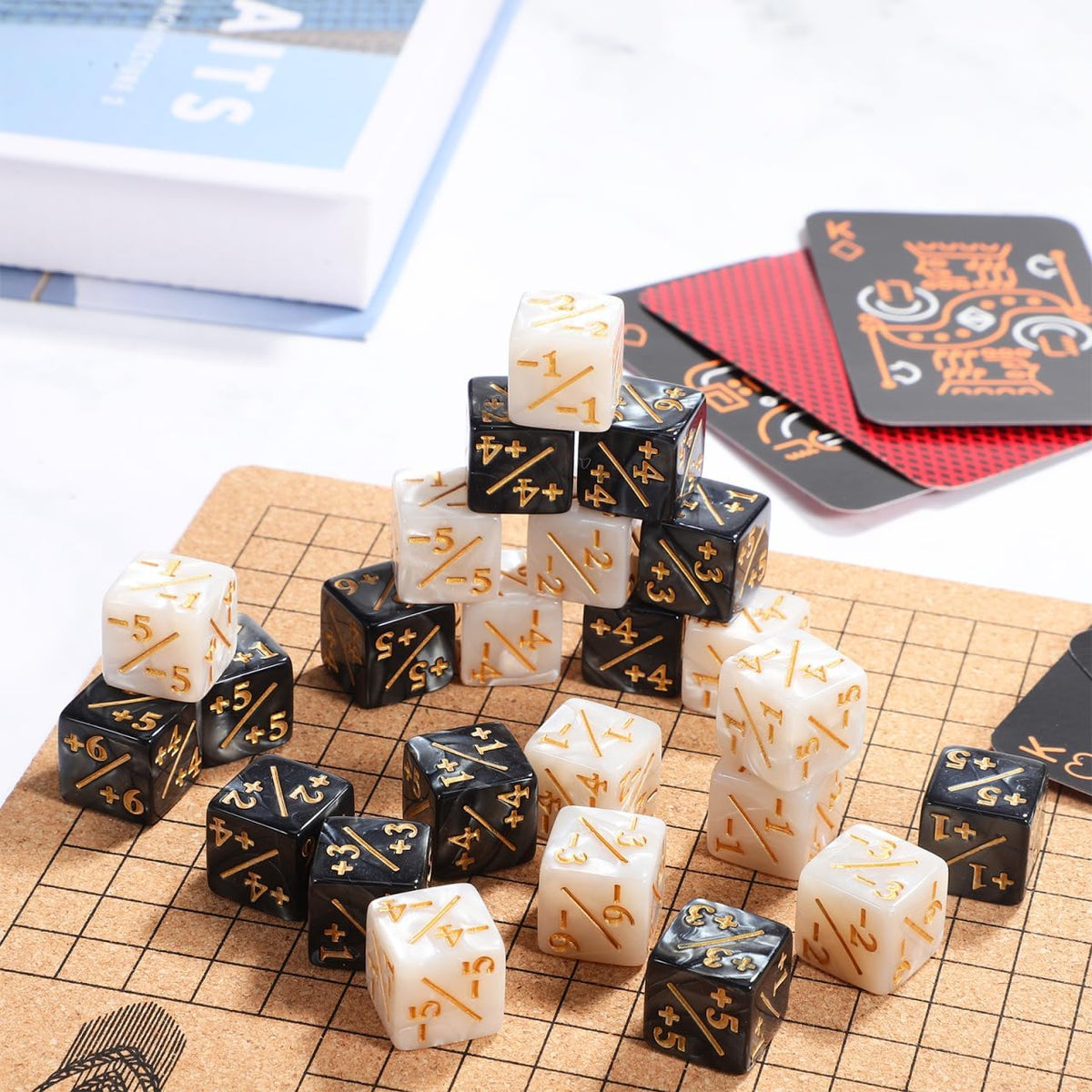 TOPPERFUN 24 black acrylic +1 token D6 counter dice for card games - view 15