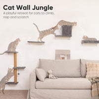 FUKUMARU Cat Wall Shelves - Light Gray / 4-Piece Set without Hammock - image 2