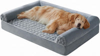 Orthopedic Washable Large Dog Bed for Senior Dog Comfy Sleep – Essentials for Dogs - 42"l x 30"w x 7"th / Grey