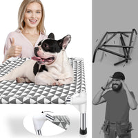 Kuntrust Elevated Outdoor Dog Bed, Medium Size, Cotton Material - Triangle / 4 sided Small - image 4