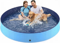 Foldable Dog Pool, Collapsible Dog Swimming Pool Hard Plastic Portable Pets Bath Tub for Dogs - 4XL - 80" x 16"