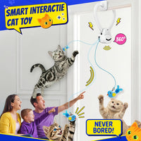 Interactive Doorway Cat Toy, No-Adhesive Clip-On for Indoor Cats – Essentials for Cats - Grey - image 2