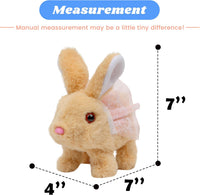 Hopearl Walking Gray Tabby Cat Interactive Electronic Pet Plush Kitty - Dress Bunny-Brown - image 2
