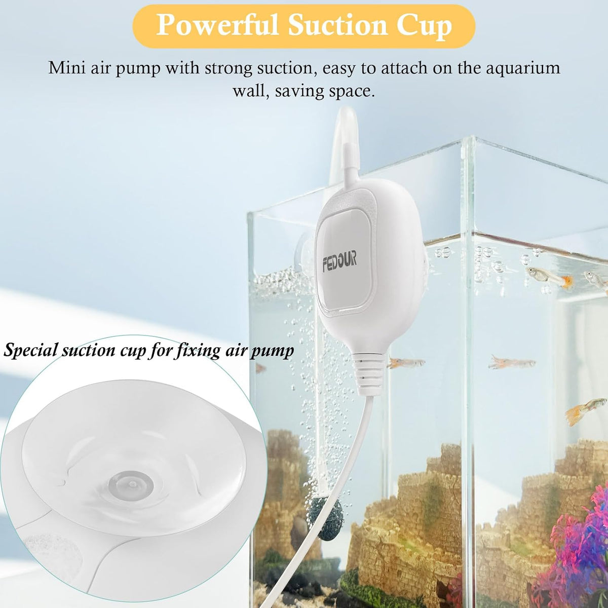 FEDOUR Mini Whisper Aquarium Air Pump - image 4