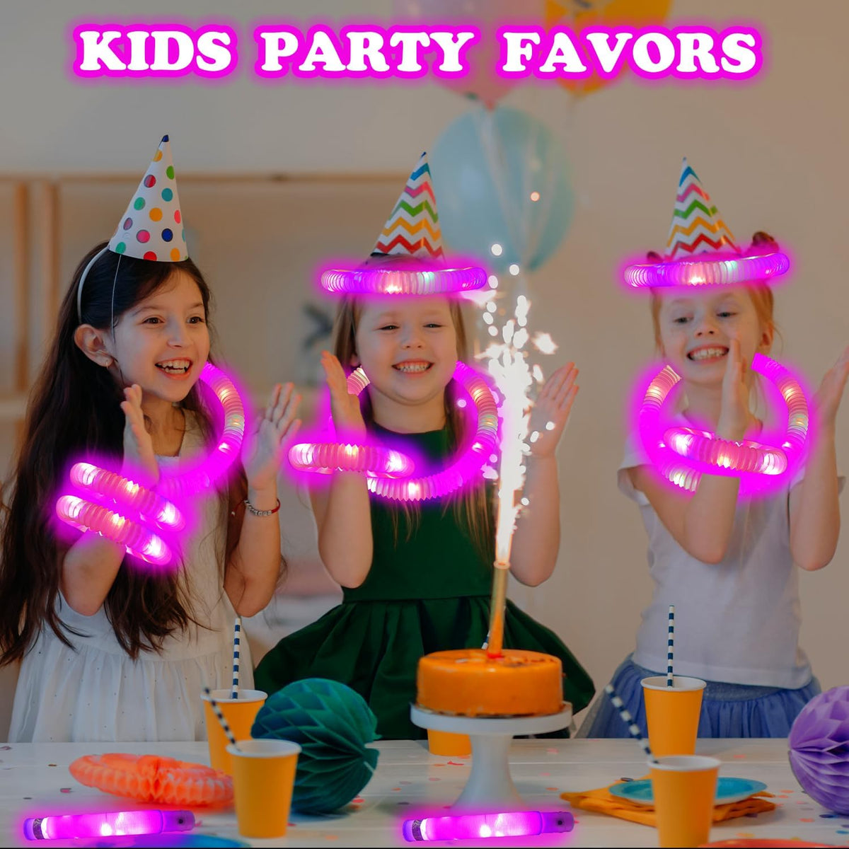 Kannove purple light up glow stick pop tubes, 12 pack - view 7