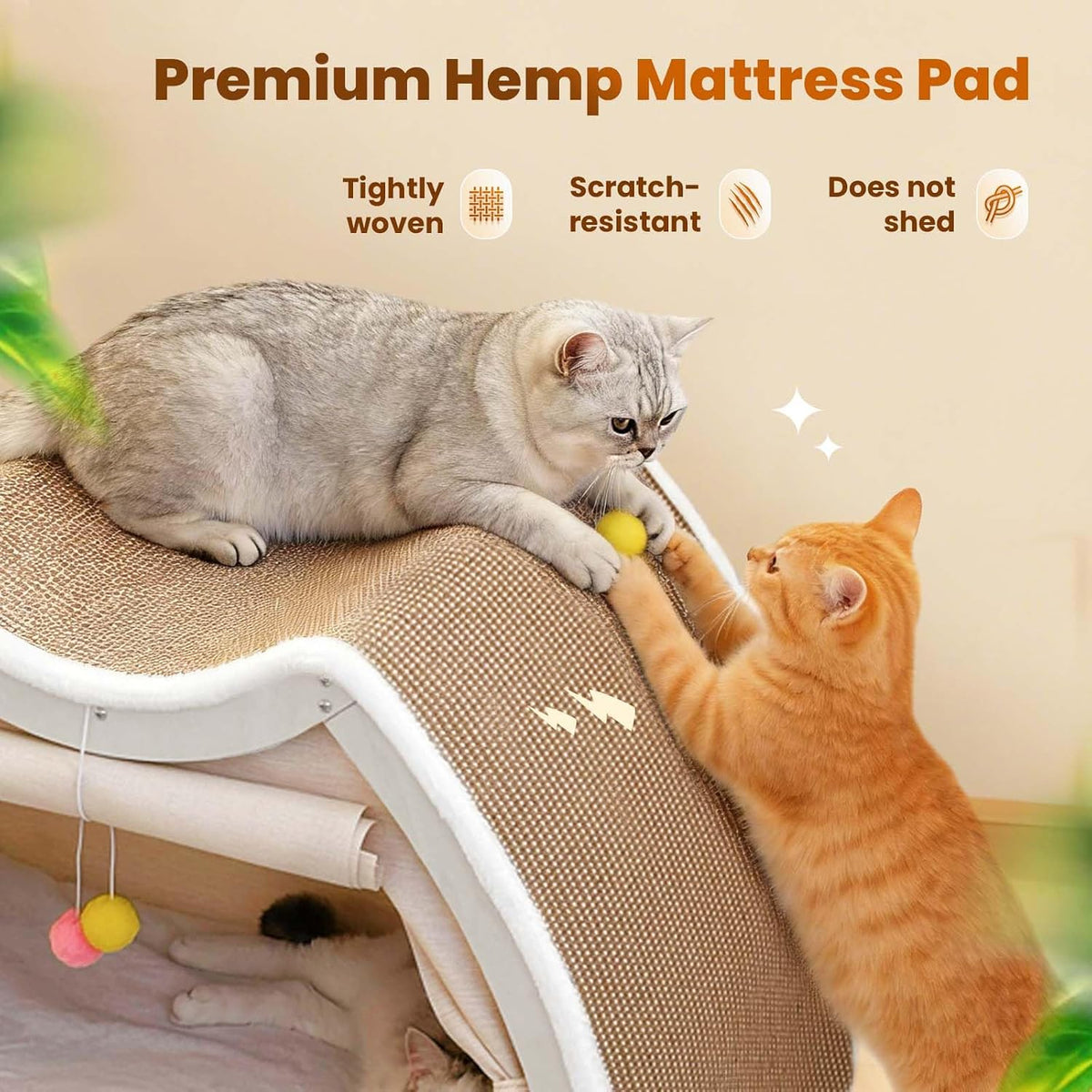 Cat Houses for Indoor Cats - 19.7*12.6*15.7"/Flat Roof (M) - image 2