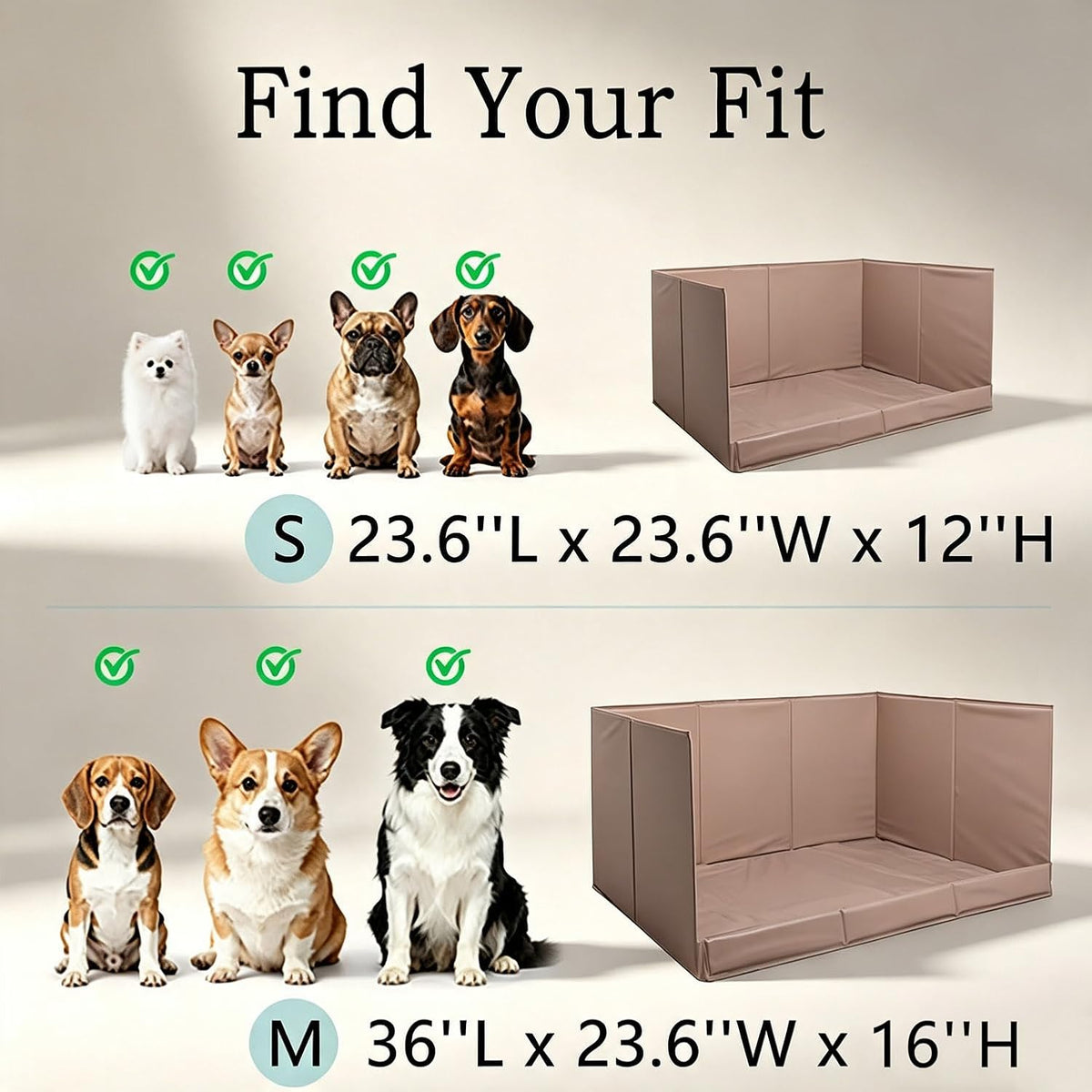 Dog Litter Box with High Walls - Warm gray / S-23.6''Lx23.6''Wx12''H - image 4