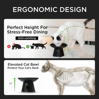 Necoichi BPA-Free Extra-Wide Elevated Cat Food Bowls - Black and Gray (Urban Fog) - image 3
