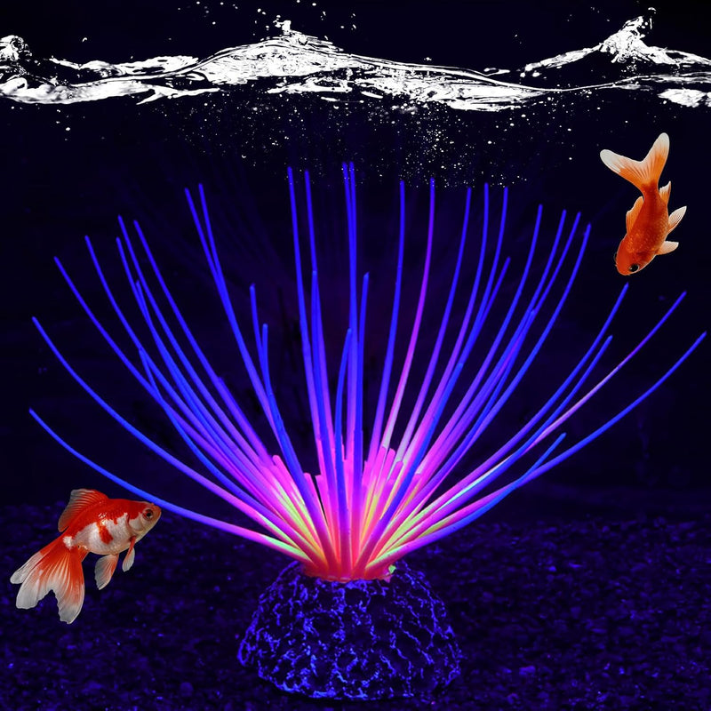 2pcs Silicone Glowing Effect Aquarium Fish Tank Decorations - Rainbow