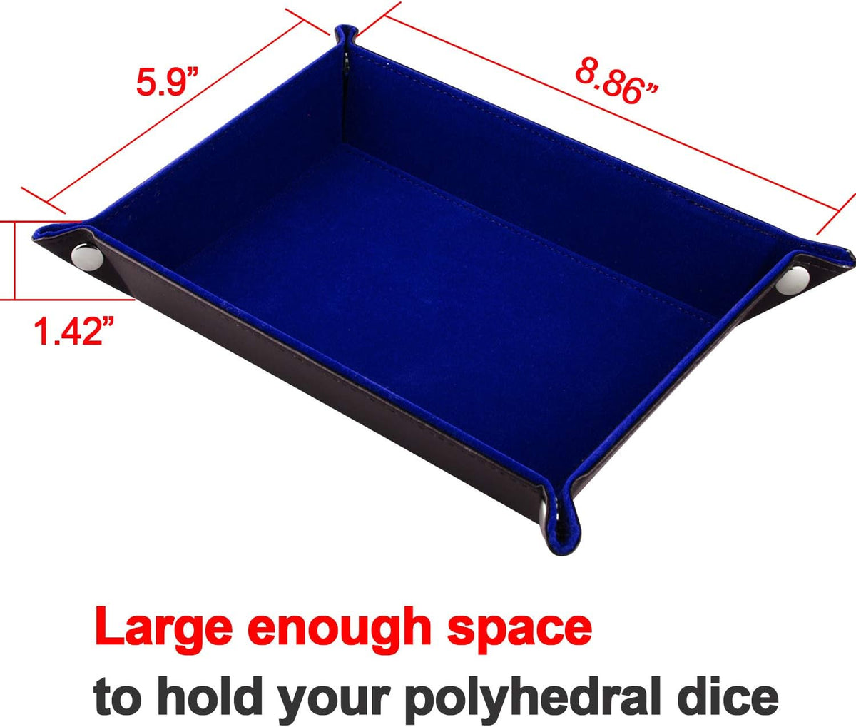 SIQUK Double Sided Dice Tray Folding Rectangle Dice Holder – Fun for Kids & Family - Dark Blue - image 3