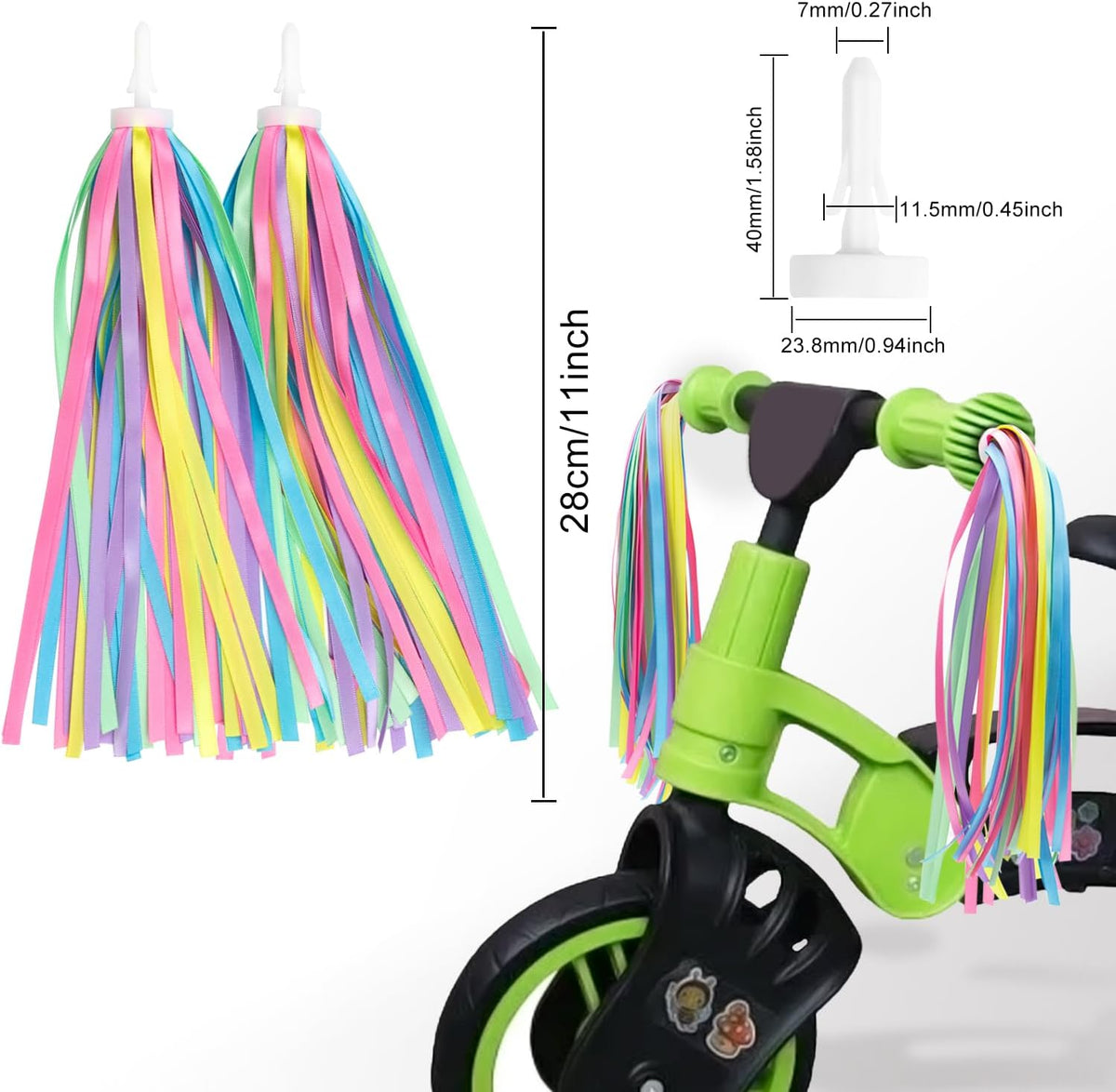 Bike Streamers Bike Tassels for Kids 1 Pair - Macaron - image 3