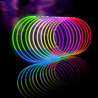 Glow Fever Glow Sticks Bulk 100ct 22'' Glow Necklaces with Connectors - Tri-color