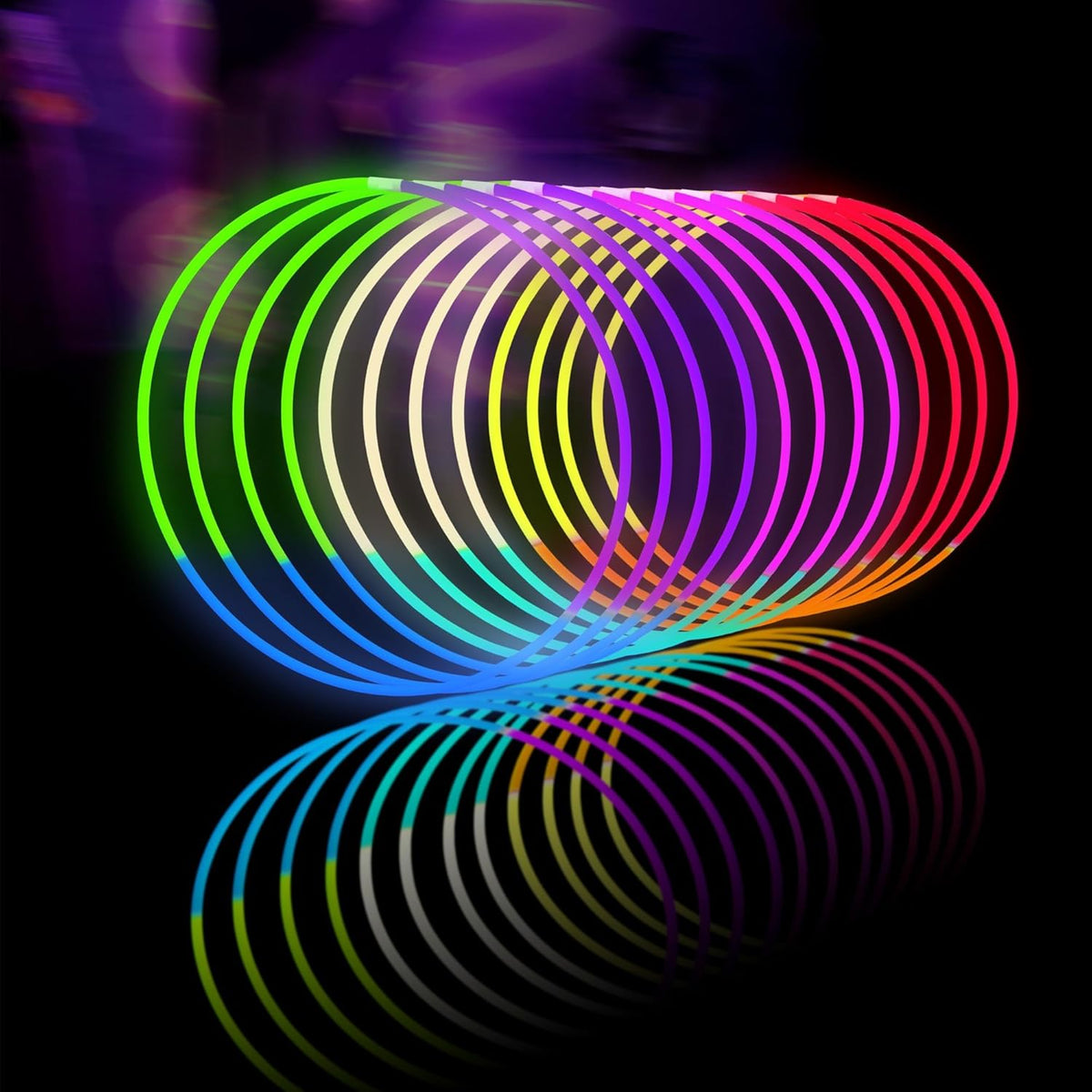 Glow Fever Glow Sticks Bulk 100ct 22'' Glow Necklaces with Connectors - Tri-color