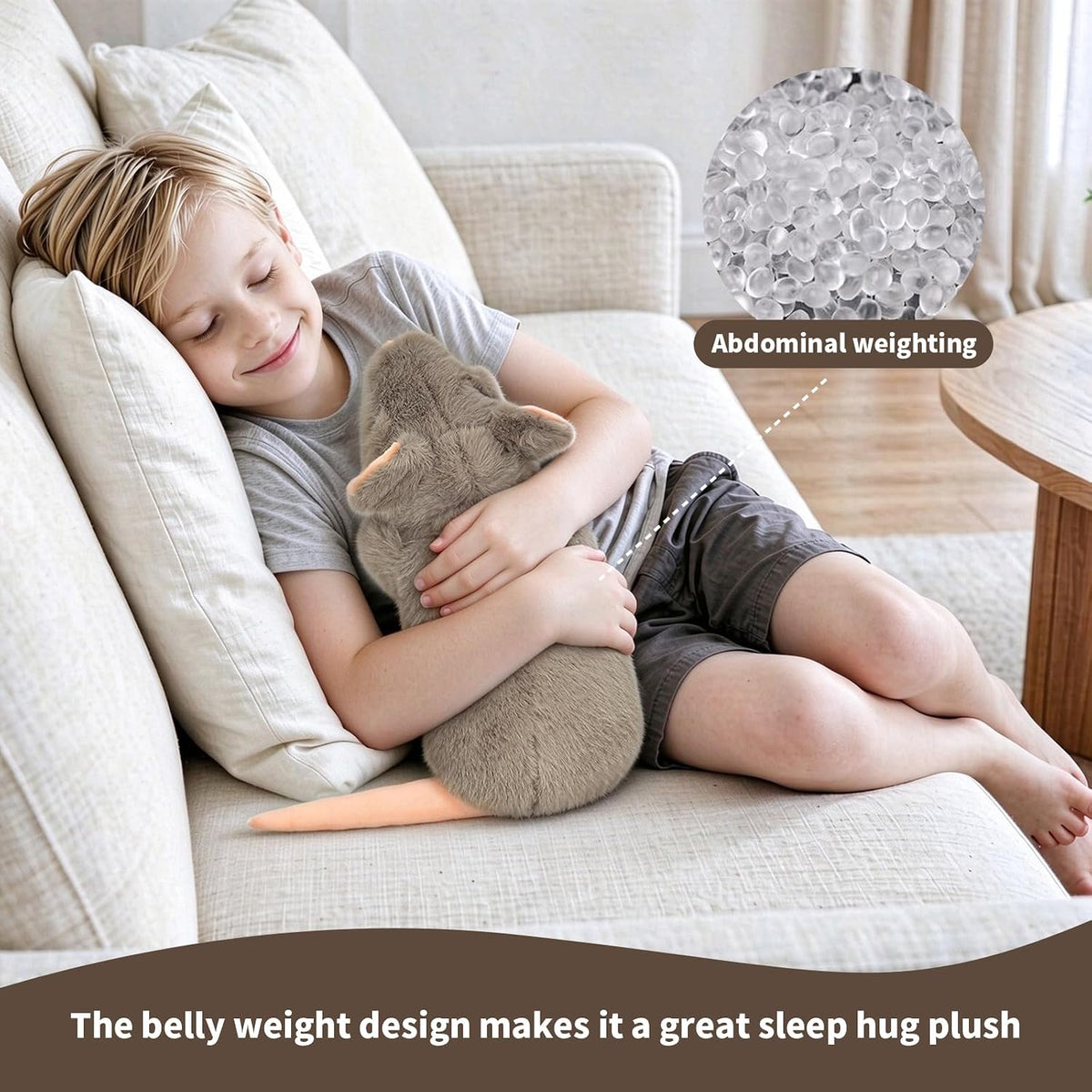 CSVBTRF Weighted Stuffed Animals - Gray Mouse - image 4