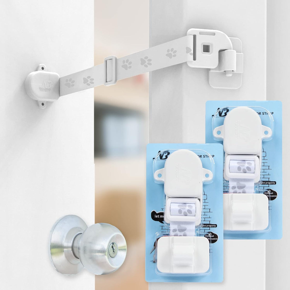 Neobay Adjustable Door Strap and Latch - Basic 2 Packs