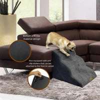 Dog Stairs to high beds, 3-step dog stairs for dogs to get on bed couch high 16"-20 inch, dog pet stairs for small large dogs cats climbing to bed, Non-Slip balanced doggy Grey (23.7*15.8*15.8 IN 33D)