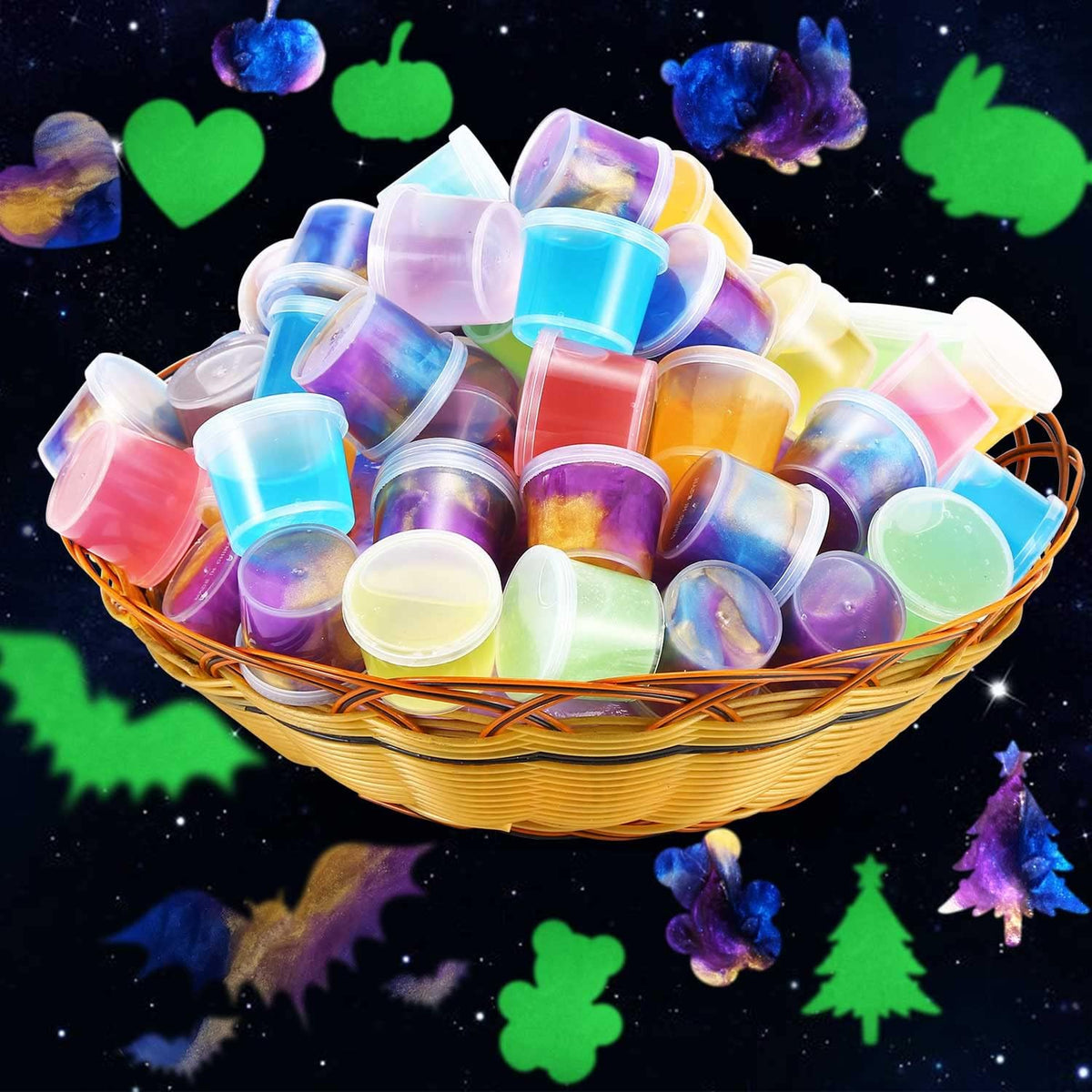 Galaxy Slime Party Favors 30 Pack, Stretchy, Non-Sticky - Blue,green,orange,pink,purple - image 4