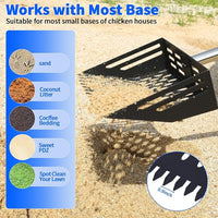Chicken Poop Scooper, 2-in-1 Coop Litter Scoop, Heavy Duty Metal Adjustable Shovel for Sand/Litter