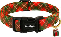 Medium Dog Collars for Male Dogs - Festive Plaid / S