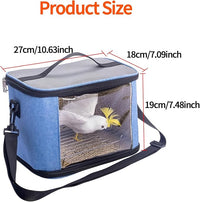 Bird Travel Carrierm, Small Bird Travel Backpack Carrier Cage with Tray and Breathable Clear Window, for Parakeet Cockatiel Budgies, for Camping Hiking (Large-Black)