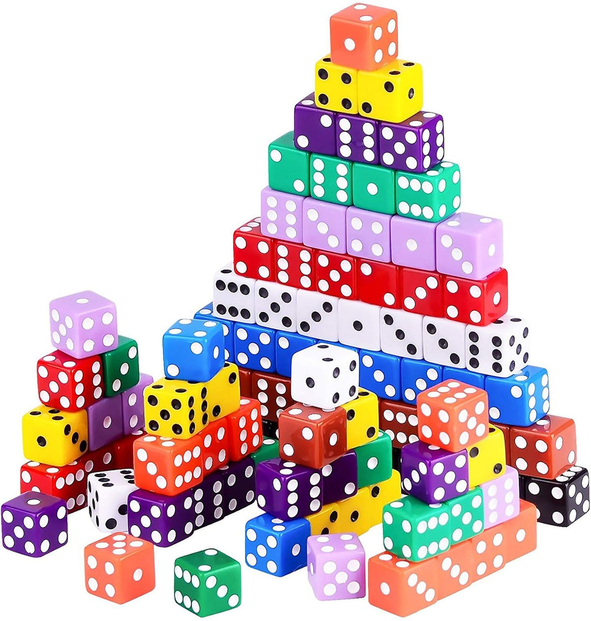 AUSTOR 100 Pcs 6 Sided Game Dice Set - Square, Plain - image 4
