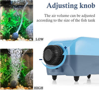 HITOP 3W 80GPH Adjustable Aquarium Air Pump - 3W-Blue - image 4