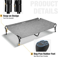 Veehoo Cooling Elevated Dog Bed - Black Silver / 62.5"L x 37.0"W x 12.0"Th - image 4