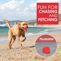 3" Squeaky Dog Balls for Aggressive Chewers - 4" (Medium/Large Dog) / Red - image 4
