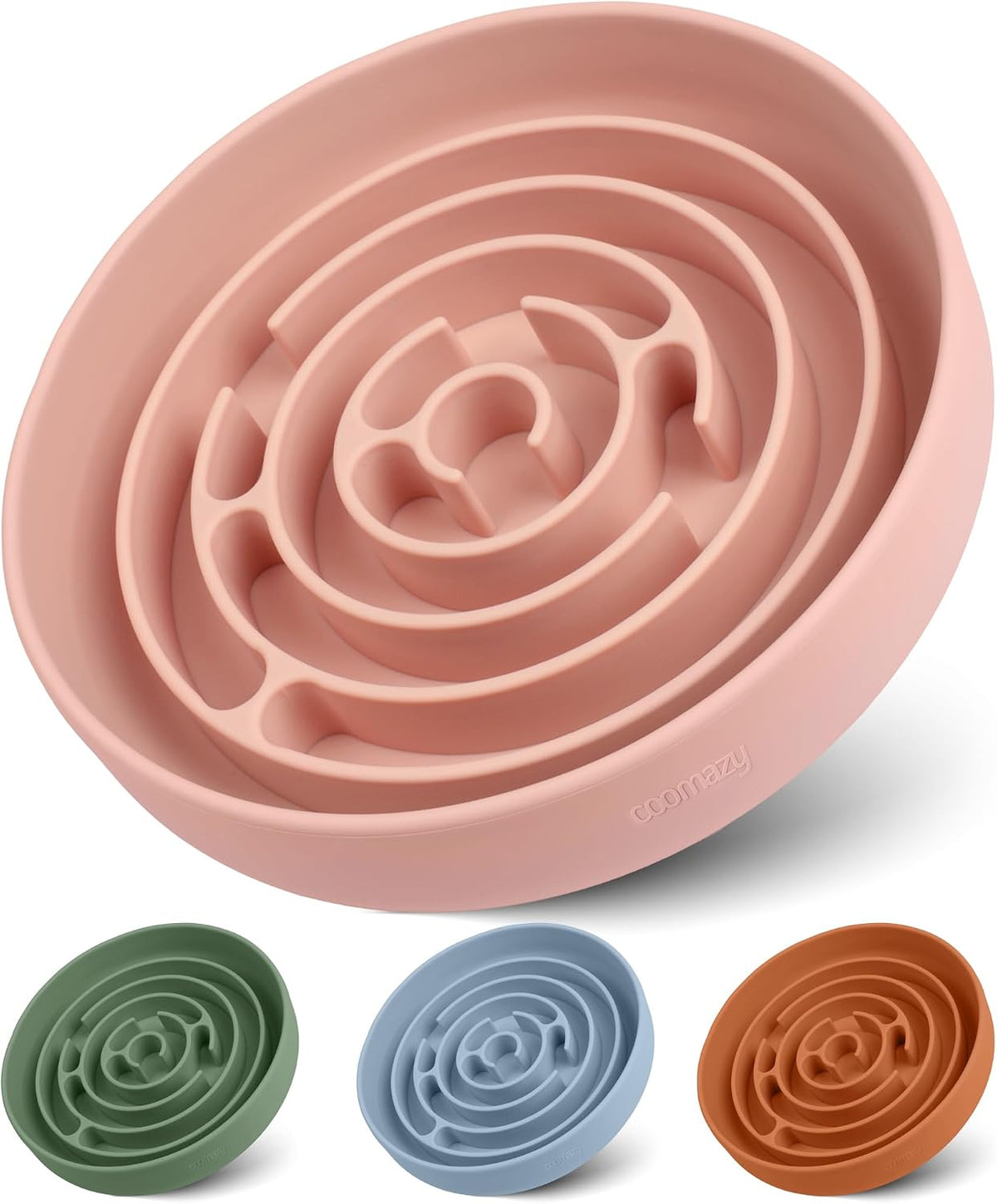 Coomazy Extra Large Slow Feeder Bowl - Pink / L