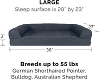 Furhaven Orthopedic Dog Bed for Large/Medium Dogs w/ Removable Bolsters & Washable Cover, For Dogs Up to 55 lbs - Quilted Sofa - Iron Gray, Large