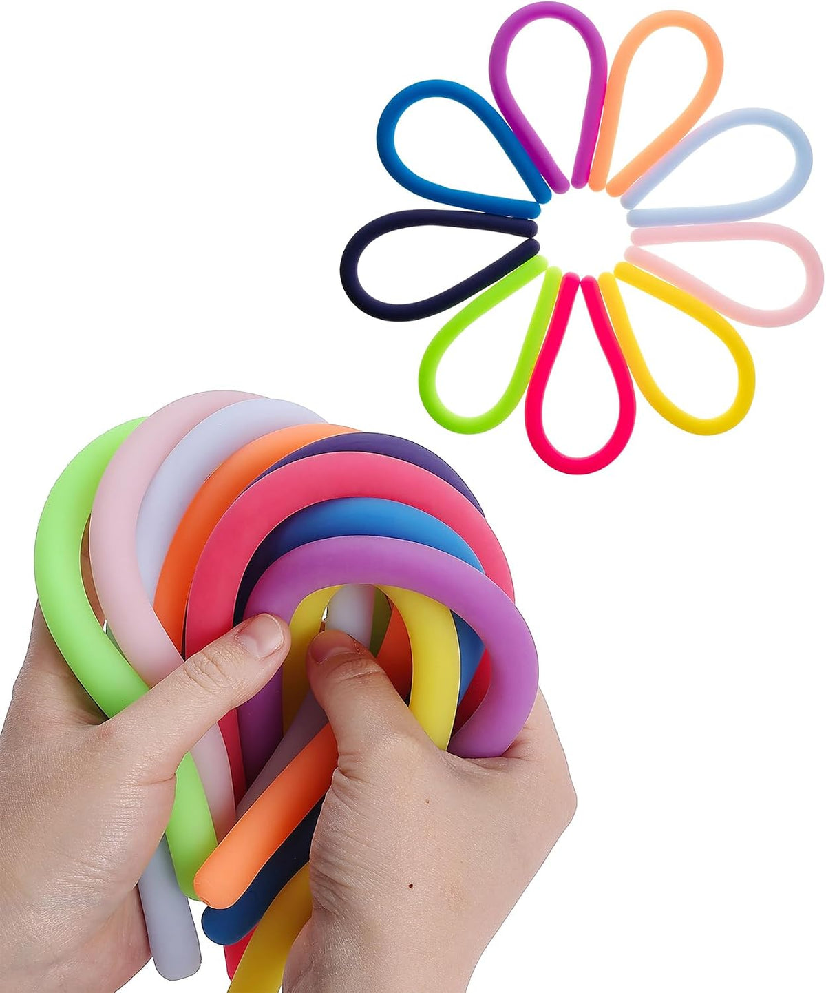 Mr. Pen, Monkey Noodle Fidget Toy, Colorful - Assorted Colors / 9 Pack