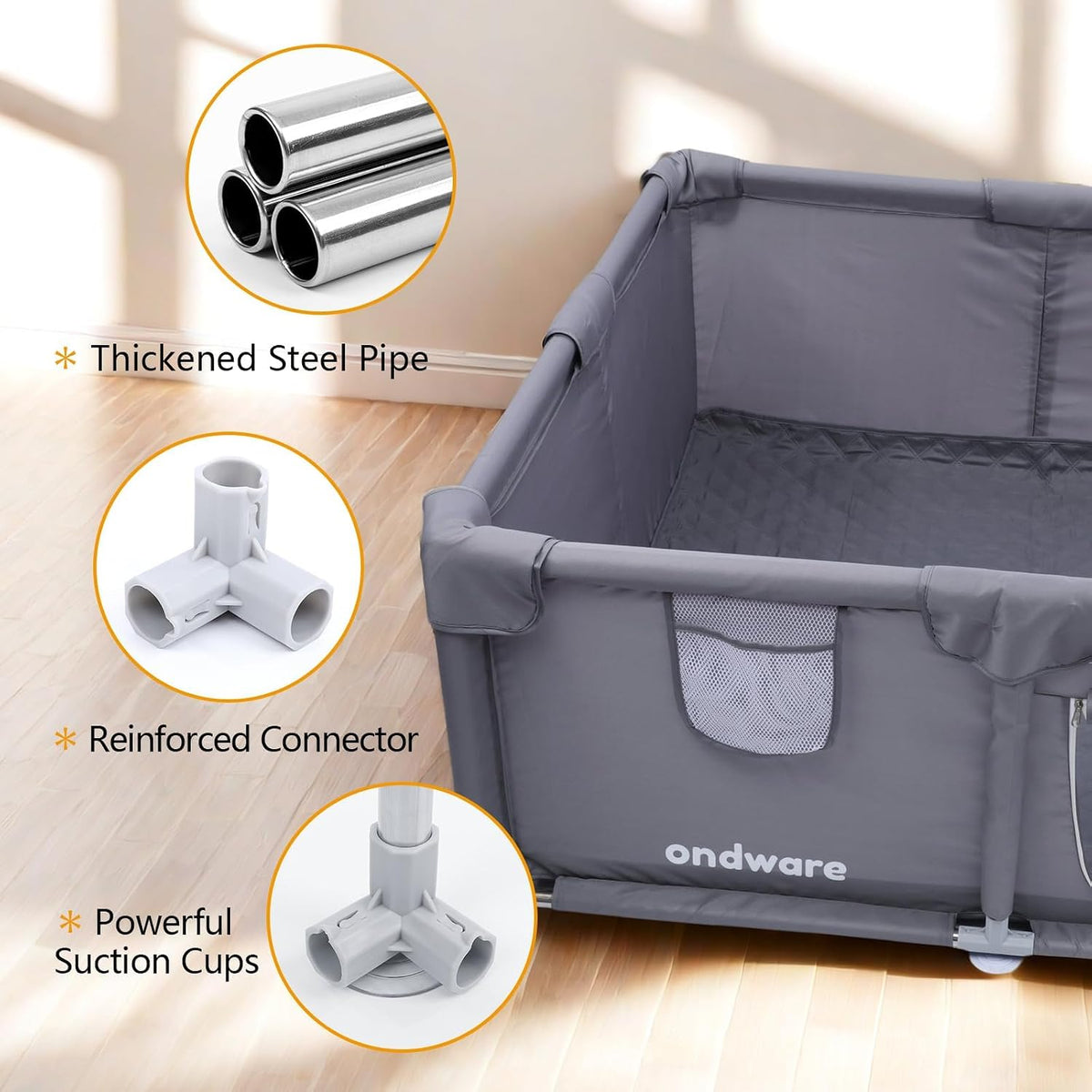 Whelping Box for Dogs and Puppies - 38×38×18in - image 3