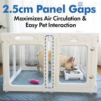 Clear Acrylic Dog Playpen Indoor, 24" H - White / 8 Panels / 24" Height - image 3