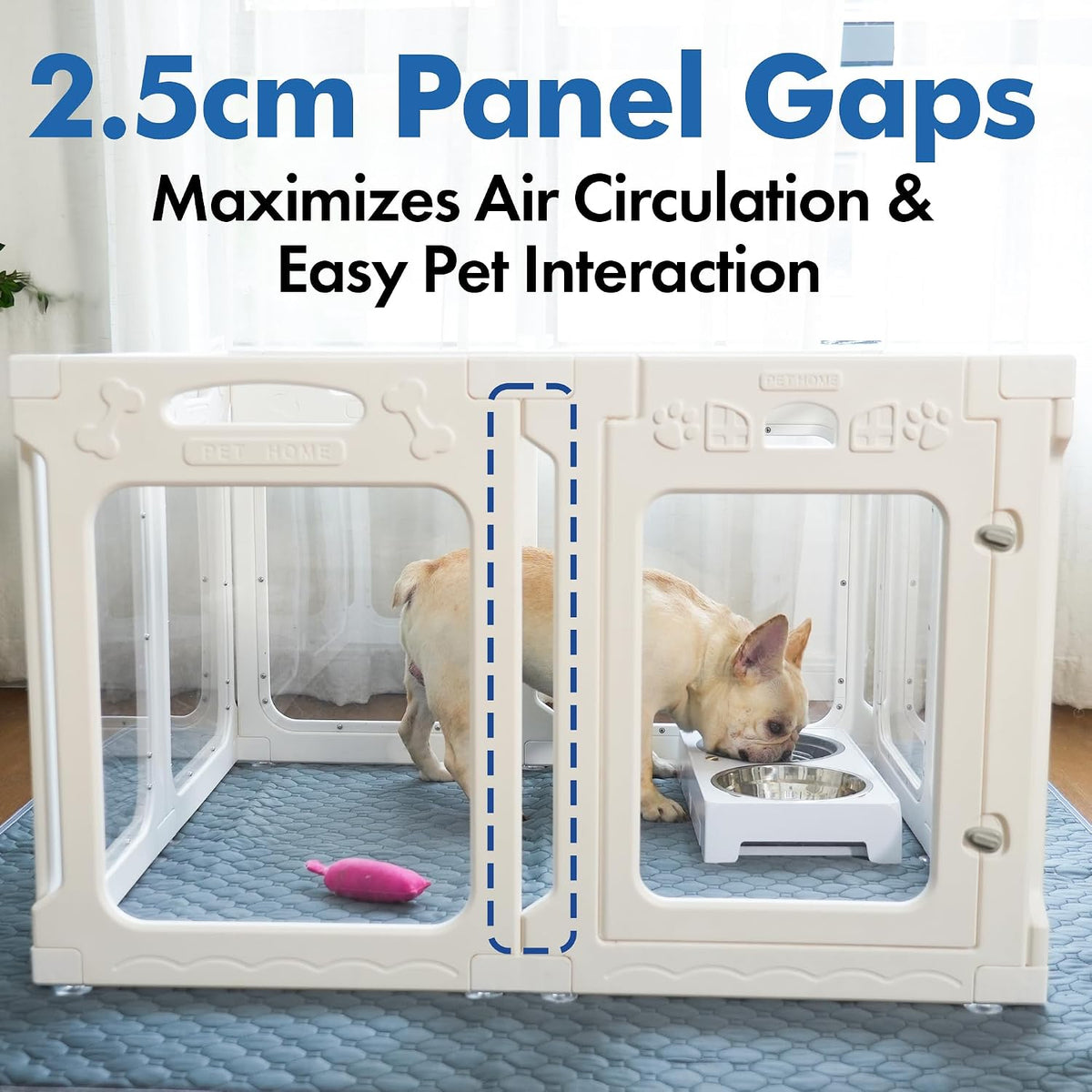 Clear Acrylic Dog Playpen Indoor, 24" H - White / 8 Panels / 24" Height - image 3
