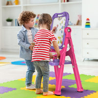 Amagoing Easel for Kids, Adjustable Standing Art Easel for Toddler, Double Side White Chalk Board - Purple - image 4