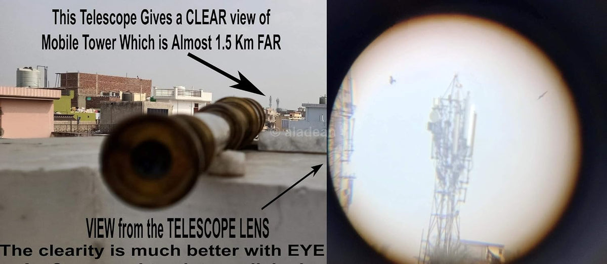 ALADEAN 19 inch brass Scout Regiment spyglass telescope with hand-stitched leather case - view 3