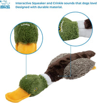 Best Pet Supplies Bunny Buddy Squeaky Plush Dog Toy, Beige - Mallard Duck (Brown) / Small - image 3