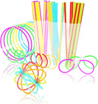 Glow Fever 209-piece glow sticks bulk party pack with connectors and glasses