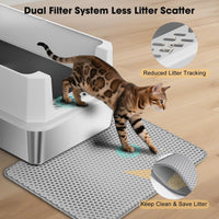 FURTIME Stainless Steel Cat Litter Box - Silver / Large - image 2