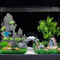 Extra Large Aquarium Decorations Large Fish Tank Rocks Hideout – Essentials for Fish - Large Mountain View - image 2