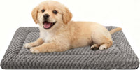 Dog Bed Crate Mat, Soft Durable Washable Anti-Slip Kennel Pad for Dogs & Cats, Reversible) - S(24"*18"*1.5") / Light Gray-1pc