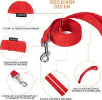 Strong Durable Nylon 10ft Long Dog Training Leash, Traction Rope - Red / 6 Feet - image 3