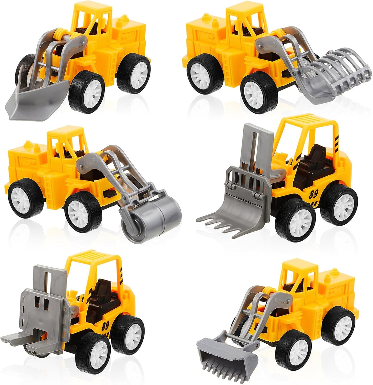 Sosation 72-piece mini construction party favor trucks with cranes, forklifts and excavators - view 4