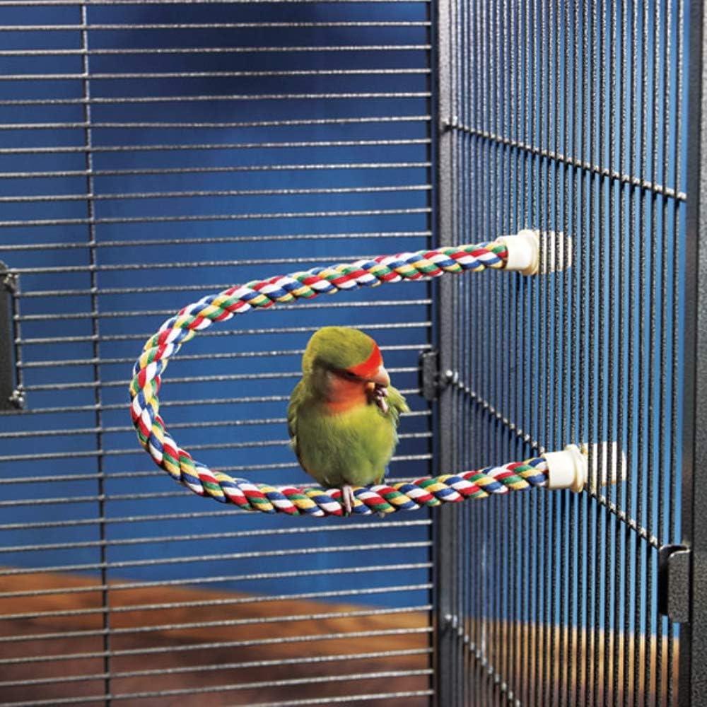 JW Pet Comfy Perch For Birds Flexible Multi-color Rope - Medium / 21" - image 2
