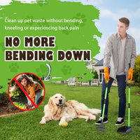 MXF Pooper Scooper, Dog Pooper Scooper Long Handle Stainless Metal Tray and Rake Set for Medium - image 2