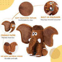 Letsmeet Plush Dog Toy with Crinkle Paper - Mammoth - image 2